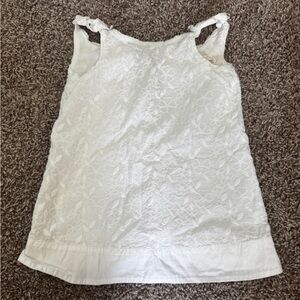 6-12m White Floral Eyelet Sleeveless Dress- Janie and Jack